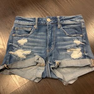 american eagle high rise shortie jean short